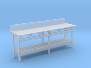 S Scale workbench (no drawers) in Clear Ultra Fine Detail Plastic