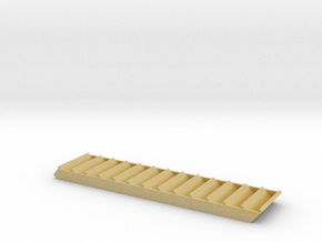 HO Scale 36 inch wide wood staircase in Tan Fine Detail Plastic