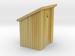 HO Scale board siding outhouse in Tan Fine Detail Plastic
