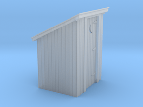HO Scale board siding outhouse in Clear Ultra Fine Detail Plastic