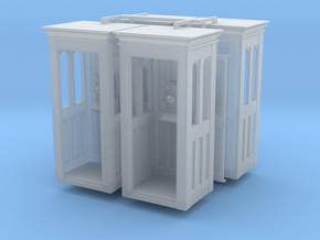 4 Northern Telecom wood phone booths in Clear Ultra Fine Detail Plastic