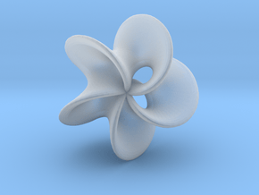 Geometric Pendant -  Mobius Flower in Clear Ultra Fine Detail Plastic