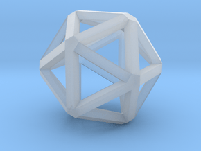 Icosahedron Thick Wireframe 25mm in Clear Ultra Fine Detail Plastic