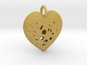 Heart Valentine's Day Pendant in Tan Fine Detail Plastic
