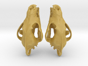 Wolf Skull Earrings in Tan Fine Detail Plastic