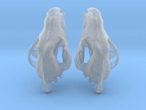 Wolf Skull Earrings in Clear Ultra Fine Detail Plastic