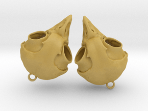 Screech Owl Skull Earrings (one pair - a set of 2) in Tan Fine Detail Plastic