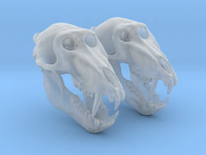 Baboon skull with open jaw - Earring Pair (2) in Clear Ultra Fine Detail Plastic