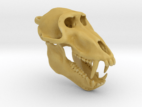 Baboon Skull Pendant (Open Jaw) in Tan Fine Detail Plastic