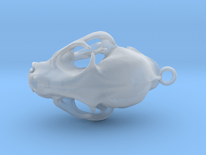 Bobcat Skull Pendant (Horizontal Loop) in Clear Ultra Fine Detail Plastic