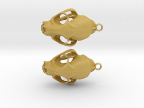 Bobcat Skull Earring Pair (2) - Horizontal Loop in Tan Fine Detail Plastic