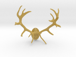 Red Deer Antler Mount - 50mm in Tan Fine Detail Plastic
