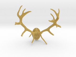Red Deer Antler Mount 40mm in Tan Fine Detail Plastic