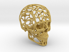 Human Skull - Wireframe design in Tan Fine Detail Plastic