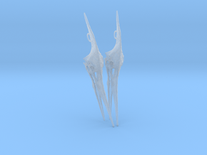 Pteranodon Skull Earring Pair in Clear Ultra Fine Detail Plastic