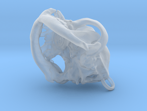 Pug Dog Skull Pendant  in Clear Ultra Fine Detail Plastic