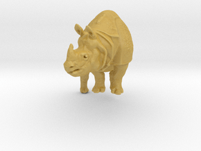 rhino statue 65mm in Tan Fine Detail Plastic