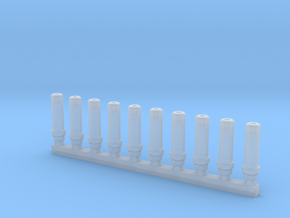 Bolt Rifle Suppressors v1 x10 in Clear Ultra Fine Detail Plastic