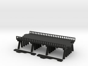 N Scale Causeway with transitions in Black Natural Versatile Plastic
