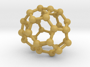 0019 Fullerene c34-4 c2 in Tan Fine Detail Plastic