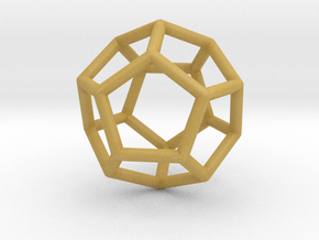 0022 Fullerene c20ih Bonds (Dodecahedron) in Tan Fine Detail Plastic