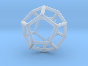 0022 Fullerene c20ih Bonds (Dodecahedron) in Clear Ultra Fine Detail Plastic
