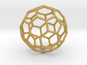0024 Fullerene c60-ih Bonds/Truncated icosahedron in Tan Fine Detail Plastic