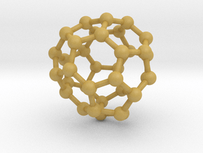 0042 Fullerene c36-14 d2d in Tan Fine Detail Plastic