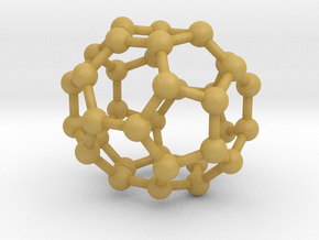0043 Fullerene c36-15 d6h in Tan Fine Detail Plastic
