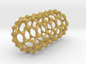 0044 Carbon Nanotube Capped (5,5) in Tan Fine Detail Plastic