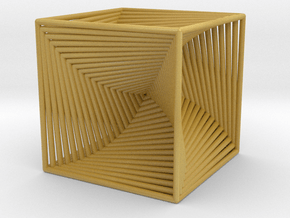 0049 Cube Line Design (10cm) #002 in Tan Fine Detail Plastic