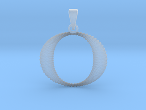 0061 Antisymmetric Torus Pendant (p=2.0) #002 in Clear Ultra Fine Detail Plastic