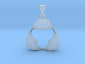 0062 Antisymmetric Torus Pendant (p=3.0) #003 in Clear Ultra Fine Detail Plastic