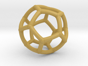 0073 Stereographic Polyhedra - Dodecahedron in Tan Fine Detail Plastic