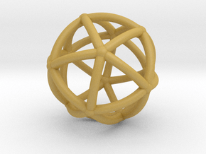 0074 Stereographic Polyhedra - Icosahedron in Tan Fine Detail Plastic