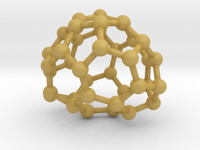 0087 Fullerene c38-6 c2  in Tan Fine Detail Plastic