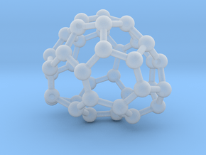 0087 Fullerene c38-6 c2  in Clear Ultra Fine Detail Plastic