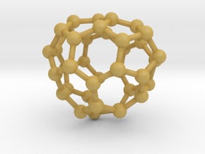 0088 Fullerene c38-7 c1  in Tan Fine Detail Plastic