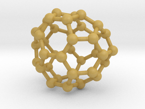 0093 Fullerene c38-12 c2v in Tan Fine Detail Plastic