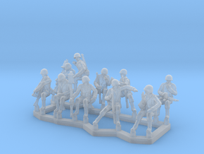 1/87 HO WWII Seated GI, Ten Soldiers Set in Clear Ultra Fine Detail Plastic