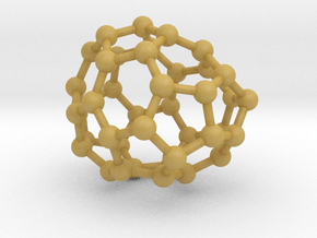 0116 Fullerene C40-10 c1 in Tan Fine Detail Plastic