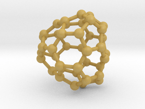 0125 Fullerene C40-19 c2 in Tan Fine Detail Plastic