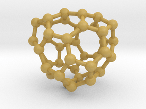 0133 Fullerene C40-27 c2 in Tan Fine Detail Plastic