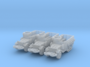 M5A1 Half-Track (x3) 1/200 in Clear Ultra Fine Detail Plastic