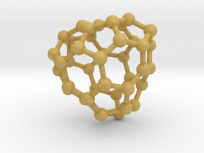 0142 Fullerene C40-30 c3 in Tan Fine Detail Plastic