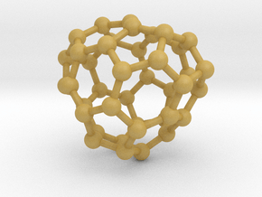 0141 Fullerene C40-29 c2 in Tan Fine Detail Plastic