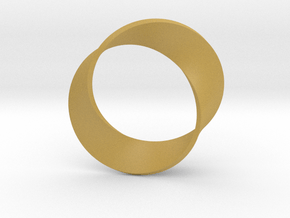 0156 Mobius strip (p=2, d=10cm) #004 in Tan Fine Detail Plastic