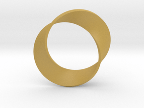 0155 Mobius strip (p=2, d=5cm) #003 in Tan Fine Detail Plastic