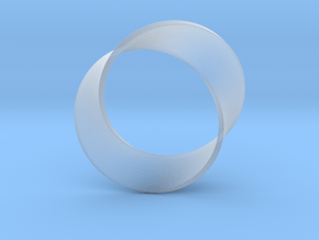 0155 Mobius strip (p=2, d=5cm) #003 in Clear Ultra Fine Detail Plastic
