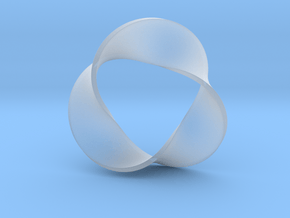 0158 Mobius strip (p=3, d=10cm) #006 in Clear Ultra Fine Detail Plastic